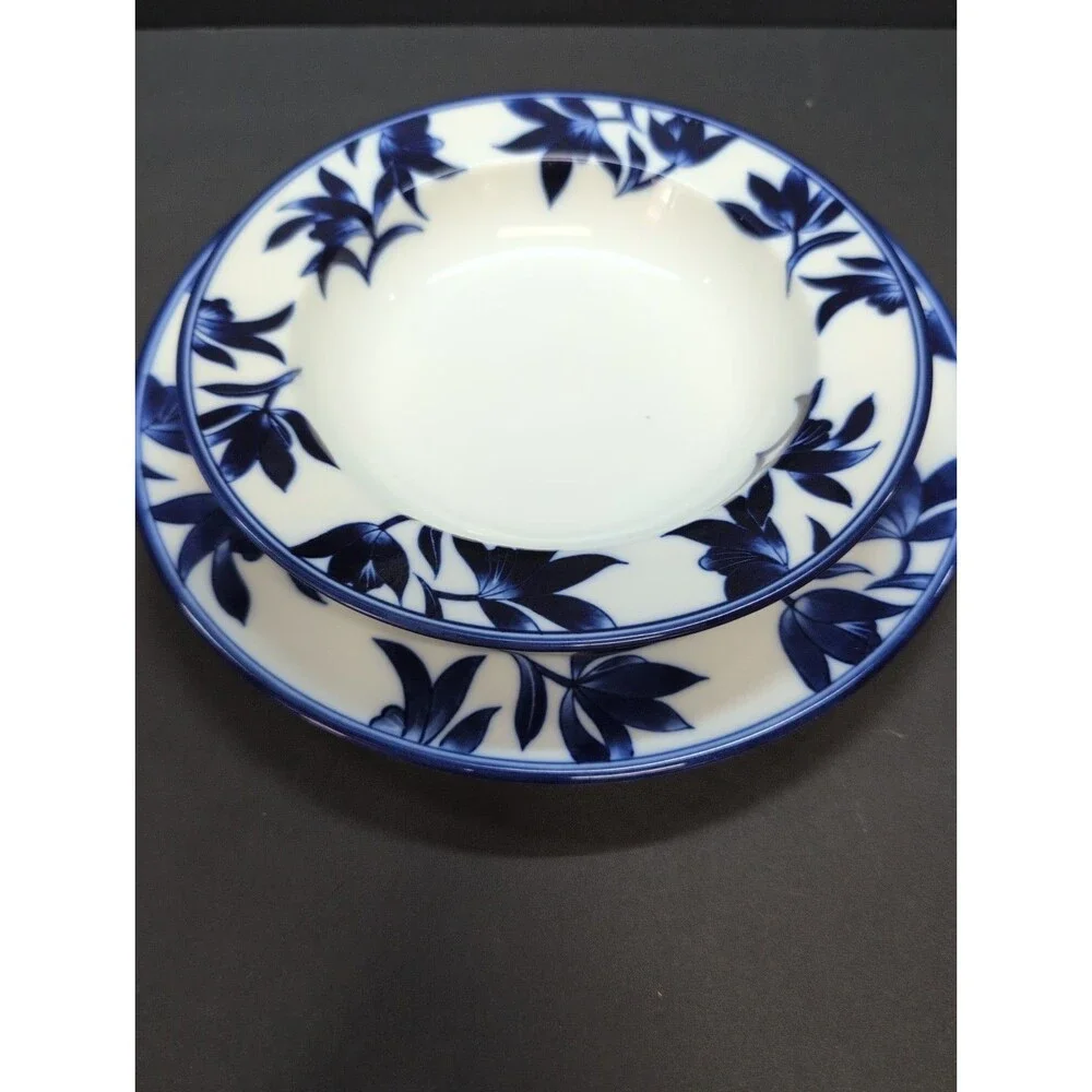 Pier 1 Ming Porcelain Soup/ Salad Bowl And Plate